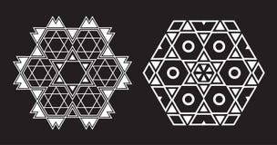 La fractale ethnique Mandala Vector ressemble au flocon de neige ou à la Maya Aztec illustration stock La fractale ethnique Mandala Vector ressemble au flocon de neige ou à la Maya Aztec illustration stock
