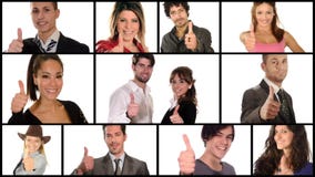 La gente che fa il collage del pollice in su La gente che fa il collage del pollice in su