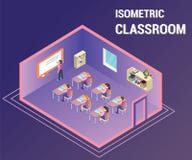 La gente che studia nella stanza di classe A in cui l'insegnante sta insegnando loro il materiale illustrativo isometrico royalty illustrazione gratis La gente che studia nella stanza di classe A in cui l'insegnante sta insegnando loro il materiale illustrativo isometrico royalty illustrazione gratis