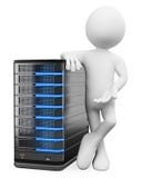 la gente di bianco 3D. Amministratore con un server illustrazione vettoriale la gente di bianco 3D. Amministratore con un server illustrazione vettoriale