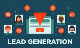 La gestión de la ventaja, lleva la generación, conversión, ejemplo plano de la bandera del vector de la optimización en línea de libre illustration La gestión de la ventaja, lleva la generación, conversión, ejemplo plano de la bandera del vector de la optimización en línea de libre illustration