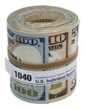 La goma de la forma del rollo 1040 del billete de banco aisló blanco Imagen de archivo libre de regalías La goma de la forma del rollo 1040 del billete de banco aisló blanco Imagen de archivo libre de regalías