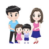 La grande famiglia ha figlia del figlio dei genitori illustrazione vettoriale La grande famiglia ha figlia del figlio dei genitori illustrazione vettoriale
