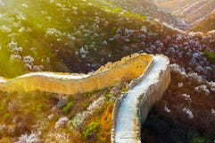 La Grande Muraille au printemps images libres de droits La Grande Muraille au printemps images libres de droits