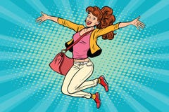 La jeune femme sautant, mode de vie illustration libre de droits La jeune femme sautant, mode de vie illustration libre de droits