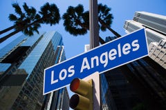 LA Los Angeles undertecknar in den redlight fotomonteringen på centrum royaltyfri fotografi LA Los Angeles undertecknar in den redlight fotomonteringen på centrum royaltyfri fotografi