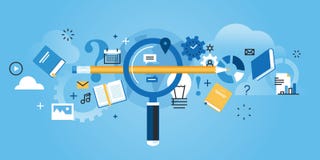 La línea plana bandera del sitio web del diseño de encuentra la educación correcta stock de ilustración La línea plana bandera del sitio web del diseño de encuentra la educación correcta stock de ilustración