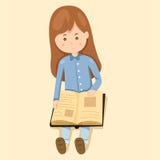 La muchacha leyó el libro libre illustration La muchacha leyó el libro libre illustration