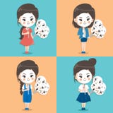 La muchacha lleva una máscara ilustración del vector La muchacha lleva una máscara ilustración del vector