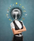 La mujer principal de la lámpara tiene una idea libre illustration La mujer principal de la lámpara tiene una idea libre illustration