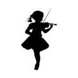 La musique de fille de silhouette joue le violon illustration de vecteur La musique de fille de silhouette joue le violon illustration de vecteur