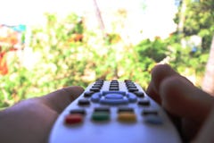 La natura di controllo a distanza della TV gradisce la ripresa esterna universale fotografia stock La natura di controllo a distanza della TV gradisce la ripresa esterna universale fotografia stock