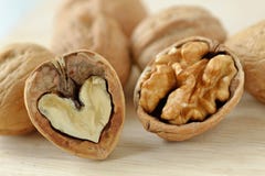 La noce è buona per il vostri cuore e cervello immagine stock libera da diritti La noce è buona per il vostri cuore e cervello immagine stock libera da diritti