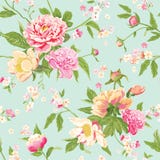La peonia d'annata fiorisce il fondo illustrazione di stock La peonia d'annata fiorisce il fondo illustrazione di stock