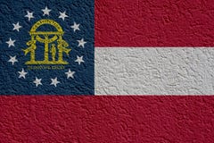 La politique d'état d'USA ou concept d'affaires : Georgia Flag Wall With Plaster, texture illustration de vecteur La politique d'état d'USA ou concept d'affaires : Georgia Flag Wall With Plaster, texture illustration de vecteur