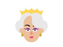 La princesse de vieillesse dirigent sur un fond blanc illustration stock La princesse de vieillesse dirigent sur un fond blanc illustration stock