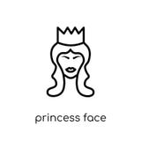 La princesse font face à l'icône Princesse linéaire plate moderne à la mode fa de vecteur illustration de vecteur La princesse font face à l'icône Princesse linéaire plate moderne à la mode fa de vecteur illustration de vecteur