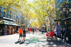 La Rambla le 14 septembre 2012 à Barcelone, Espagne. photos stock La Rambla le 14 septembre 2012 à Barcelone, Espagne. photos stock