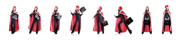 La reina de la mujer en concepto divertido fotos de archivo libres de regalías La reina de la mujer en concepto divertido fotos de archivo libres de regalías