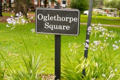 La savane, la Géorgie/Etats-Unis - 25 juin 2018 : La place d'Oglethorpe était le bout de six places présentées par le fondateur, photographie stock La savane, la Géorgie/Etats-Unis - 25 juin 2018 : La place d'Oglethorpe était le bout de six places présentées par le fondateur, photographie stock