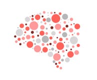 La silhouette des cercles de vecteur de cerveau, nuances chaudes, Bourgogne rouge-rose, cerveau intelligent se compose des pièces illustration stock La silhouette des cercles de vecteur de cerveau, nuances chaudes, Bourgogne rouge-rose, cerveau intelligent se compose des pièces illustration stock