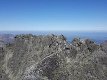 La Slovaquie, montagnes de Tatra - l'arête de la crête de Gerlach photo libre de droits La Slovaquie, montagnes de Tatra - l'arête de la crête de Gerlach photo libre de droits