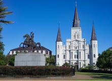 La st Louis Cathedral in Jackson Square del quartiere francese a New Orleans Luisiana fotografie stock libere da diritti La st Louis Cathedral in Jackson Square del quartiere francese a New Orleans Luisiana fotografie stock libere da diritti