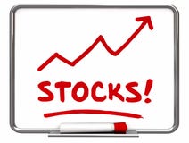 La subida de levantamiento de los precios de las acciones del mercado de acciones hace el dinero Imagen de archivo La subida de levantamiento de los precios de las acciones del mercado de acciones hace el dinero Imagen de archivo