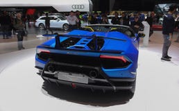 La Svizzera; Ginevra; 8 marzo 2018; La perforazione di Lamborghini Huracan fotografia stock La Svizzera; Ginevra; 8 marzo 2018; La perforazione di Lamborghini Huracan fotografia stock