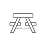 La table de pique-nique avec des bancs rayent l'icône illustration stock La table de pique-nique avec des bancs rayent l'icône illustration stock