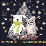 La tarjeta de felicitación de la Navidad o del Año Nuevo con la mano dibujada adornó Xm stock de ilustración La tarjeta de felicitación de la Navidad o del Año Nuevo con la mano dibujada adornó Xm stock de ilustración