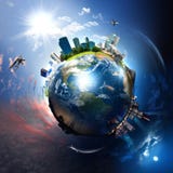 La terre avec les différents éléments illustration de vecteur La terre avec les différents éléments illustration de vecteur