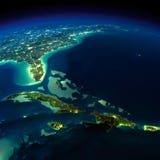 La terre de nuit. Région de triangle des Bermudes illustration stock La terre de nuit. Région de triangle des Bermudes illustration stock