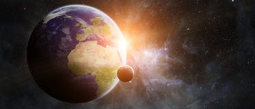 La terre de planète dans des éléments de rendu de l'espace 3D des furnis de cette image Photographie stock La terre de planète dans des éléments de rendu de l'espace 3D des furnis de cette image Photographie stock