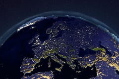 La terre de planète de l'espace montrant l'Europe illustration stock La terre de planète de l'espace montrant l'Europe illustration stock