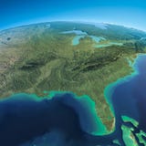 La terre détaillée. Le Golfe du Mexique et la Floride illustration stock La terre détaillée. Le Golfe du Mexique et la Floride illustration stock
