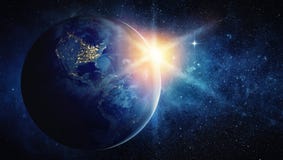 La terre, le soleil, étoile et galaxie illustration libre de droits La terre, le soleil, étoile et galaxie illustration libre de droits