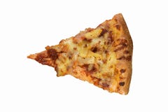 La tranche hawaïenne de pizza sur une flamme mince a grillé la croûte avec du mozzarella et la tomate fondus photos libres de droits La tranche hawaïenne de pizza sur une flamme mince a grillé la croûte avec du mozzarella et la tomate fondus photos libres de droits