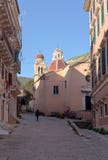 La via della città dell'isola di Corfù Grecia, isole ioniche fotografie stock La via della città dell'isola di Corfù Grecia, isole ioniche fotografie stock