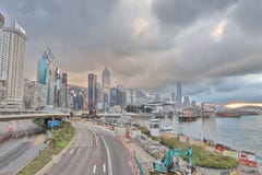 La vista di giorno della strada di Gloucester, Hong Kong Immagine Stock Libera da Diritti La vista di giorno della strada di Gloucester, Hong Kong Immagine Stock Libera da Diritti