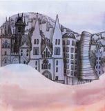 La vista panorámica de la Praga libre illustration La vista panorámica de la Praga libre illustration