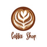 La vista superiore e la felce del caffè lasciano il modello con la calligrafia, vettore illustrazione vettoriale La vista superiore e la felce del caffè lasciano il modello con la calligrafia, vettore illustrazione vettoriale