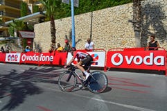 La Vuelta de vélo de Team Lotto Soudal Rider On TTT Image libre de droits La Vuelta de vélo de Team Lotto Soudal Rider On TTT Image libre de droits