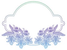 Label de gradient avec les fleurs décoratives Copiez l'espace Photo stock Label de gradient avec les fleurs décoratives Copiez l'espace Photo stock