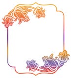 Label de gradient avec les fleurs décoratives Copiez l'espace Images libres de droits Label de gradient avec les fleurs décoratives Copiez l'espace Images libres de droits