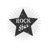 Label monochrome de vintage de hippie, vedette du rock illustration libre de droits Label monochrome de vintage de hippie, vedette du rock illustration libre de droits