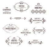 Label set for restaurant and cafe. Collection of vintage coffee and restaurant labels. Royalty Free Stock Images Label set for restaurant and cafe. Collection of vintage coffee and restaurant labels. Royalty Free Stock Images