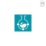 Laboranteillogoschablonenvektor-Ikonenelement lokalisierte lizenzfreie abbildung Laboranteillogoschablonenvektor-Ikonenelement lokalisierte lizenzfreie abbildung