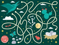 Labyrint voor kinderen Peuteractiviteit met dinosaurus Raadselspel met pterodactylus, wolken, eieren in nest, beenderen, vlinder, royalty-vrije illustratie Labyrint voor kinderen Peuteractiviteit met dinosaurus Raadselspel met pterodactylus, wolken, eieren in nest, beenderen, vlinder, royalty-vrije illustratie