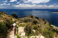 Lac Titicaca, Bolivie, horizontal d'Isla del Sol photographie stock Lac Titicaca, Bolivie, horizontal d'Isla del Sol photographie stock